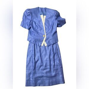 Doncaster Vintage Custom Silk Skirt Suit Set Size 14